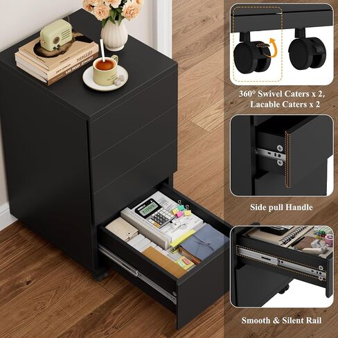 BOTLOG Mobile File Cabinet, 4-Drawer Filing Cabinet with Wheels, Rolling Pedestal Under Desk for Home Office Legal/Letter/A4 Size White in Saudi Arabia