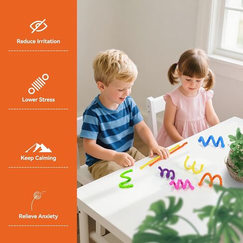 Fidget Toys Sensory Stick: Textured Sensory Toy Suitable for Children and Adults, Relieves Stress and Anxiety, Classroom Travel Essentials, 6PCS， Suitable for Autism and ADHD. in Saudi Arabia