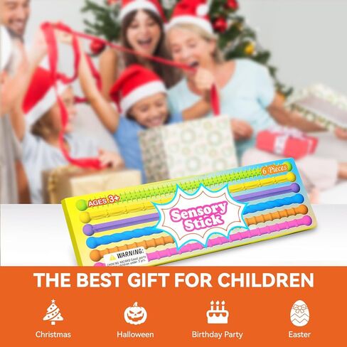 Fidget Toys Sensory Stick: Textured Sensory Toy Suitable for Children and Adults, Relieves Stress and Anxiety, Classroom Travel Essentials, 6PCS， Suitable for Autism and ADHD. in Saudi Arabia