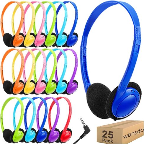 Kids Bulk Headphones for School Classroom 8 Pack, Computer Wired On-Ear Headphones 3.5mm Jack for Students Teens Toddler Childern and Adult(Multi Colors) in Kuwait
