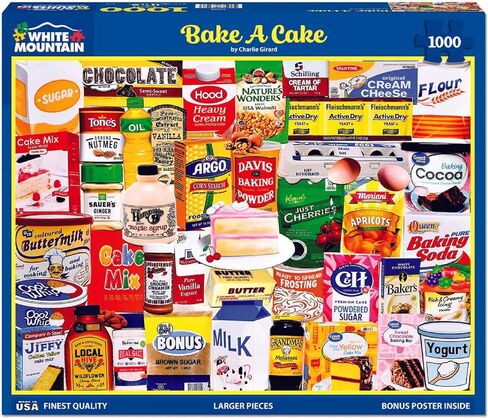 White Mountain Bake A Cake Puzzle 1000 Piece Baking Collage Jigsaw Puzzles for Adults and Families in Saudi Arabia