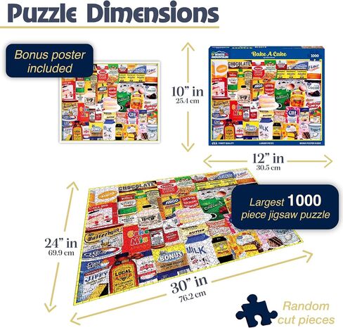 White Mountain Bake A Cake Puzzle 1000 Piece Baking Collage Jigsaw Puzzles for Adults and Families in Saudi Arabia