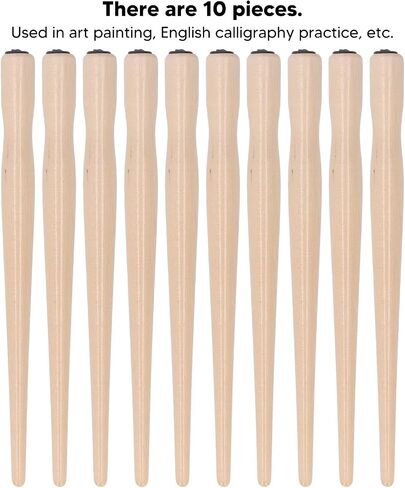 مجموعة حامل القلم القومي ، حزمة من 10 قبضة مريحة مريحة كوميدية Dip Wooden Pen Nib حامل للمبتدئين الفنون المهنية الطلاء English Calligraphy والخلق الهزلي (Mahogany) in Saudi Arabia
