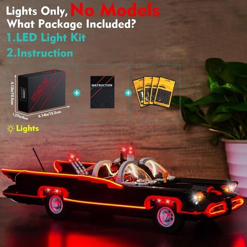 الضوء المتوافق مع Lego Batman: المسلسل التلفزيوني الكلاسيكي Batmobile 76328 Set Set Excalibory متوافقة مع LEGO 76328 ، لا توجد نماذج فقط (إصدار قياسي) in Saudi Arabia