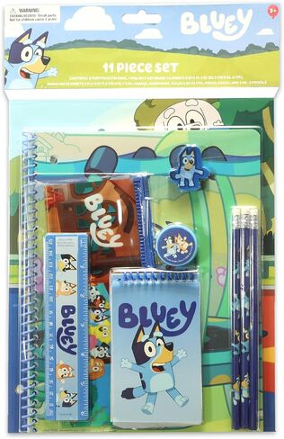 Bluey School Supplies for Kids - 11 Pc Themed School Supplies Bundle Includes Bingo Folders, Notebook, Notepad, Pencils, More Plus Stickers | Bluey Classroom Supplies in Saudi Arabia