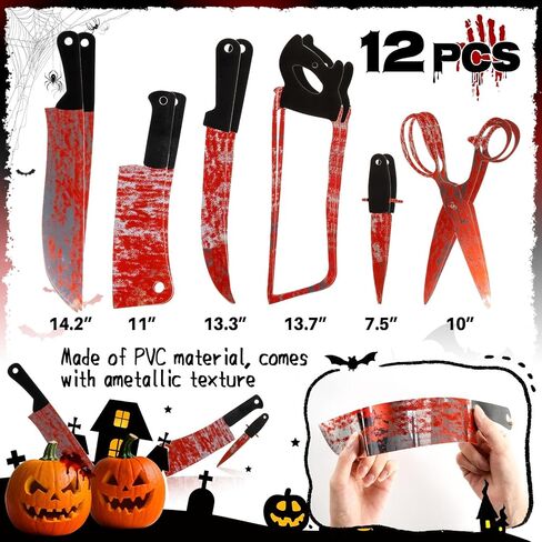 24PCS RAINFLOW Halloween Decorations Party Banners - Horror Movie Decor for Creepy Movie Themed Party,Carnival Decorations,Scary Decor for Haunted House,Bar,Escape Room,Home,Indoor & Outdoor Supplies in Saudi Arabia