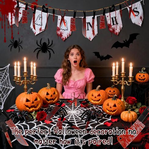 24PCS RAINFLOW Halloween Decorations Party Banners - Horror Movie Decor for Creepy Movie Themed Party,Carnival Decorations,Scary Decor for Haunted House,Bar,Escape Room,Home,Indoor & Outdoor Supplies in Saudi Arabia