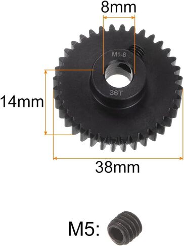 UXCELL MOD 1 36T PINION GEAR 8MM تجويف الصلب الحامل الحامل in Saudi Arabia
