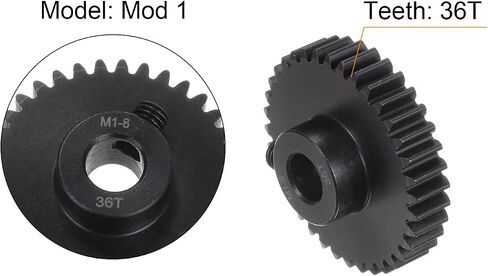 UXCELL MOD 1 36T PINION GEAR 8MM تجويف الصلب الحامل الحامل in Saudi Arabia