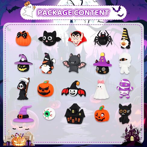 20 Pcs Silicone Focal Beads for Halloween, 3D Rubber Beads for Pens Keychain Bracelet Landyard Making Art Crafts Supplies Bulk in Kuwait