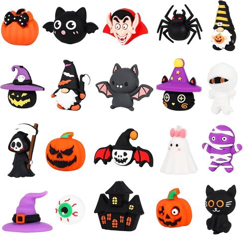 20 Pcs Silicone Focal Beads for Halloween, 3D Rubber Beads for Pens Keychain Bracelet Landyard Making Art Crafts Supplies Bulk in Kuwait