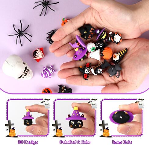 20 Pcs Silicone Focal Beads for Halloween, 3D Rubber Beads for Pens Keychain Bracelet Landyard Making Art Crafts Supplies Bulk in Kuwait