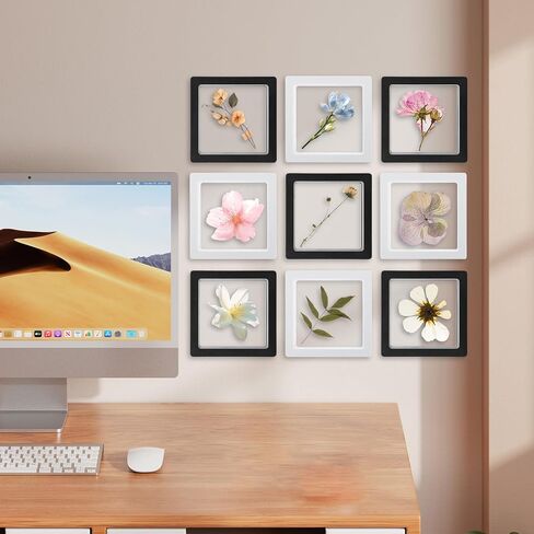 60 PCS 3D Displating Display Case 2.8 × 2.8 × 0.8 بوصة ، حامل عرض إطار عملة معدنية يقف على العملات المعدنية التحدي العتيقة ، المجوهرات ، القذائف ، الأحجار الكريمة ، المعادن ، الصخور ، العينة ، دبابيس (أسود ، أبيض) in Saudi Arabia