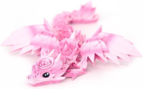 3D Printed Dragon Wings, 3-d Rose Dragon Inside Accessories Flexible Fidget Smooth, Gift Pink White in Kuwait