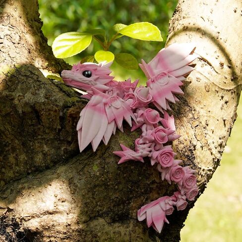3D Printed Dragon Wings, 3-d Rose Dragon Inside Accessories Flexible Fidget Smooth, Gift Pink White in Kuwait