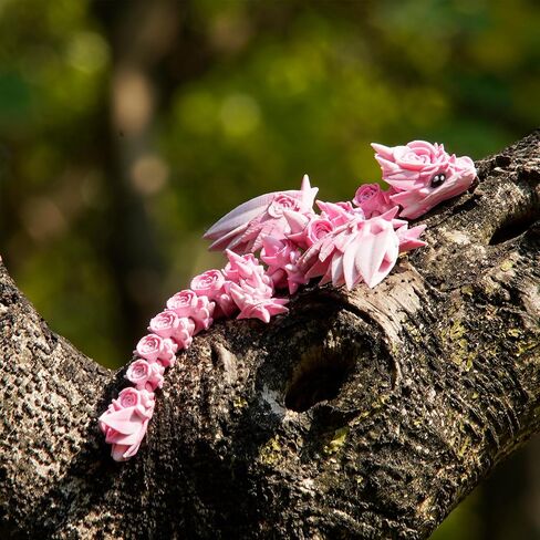 3D Printed Dragon Wings, 3-d Rose Dragon Inside Accessories Flexible Fidget Smooth, Gift Pink White in Kuwait