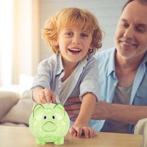 بنك أموال لطيف ، بنك بانك بانك بانك بانك الإبداعي ، خنازير الكرتون الجميلة ، مربع الأموال ، ديكور المنزل ، أفضل هدايا عيد ميلاد عيد الميلاد للأطفال الفتيات الفتيات (الأزرق) in Saudi Arabia