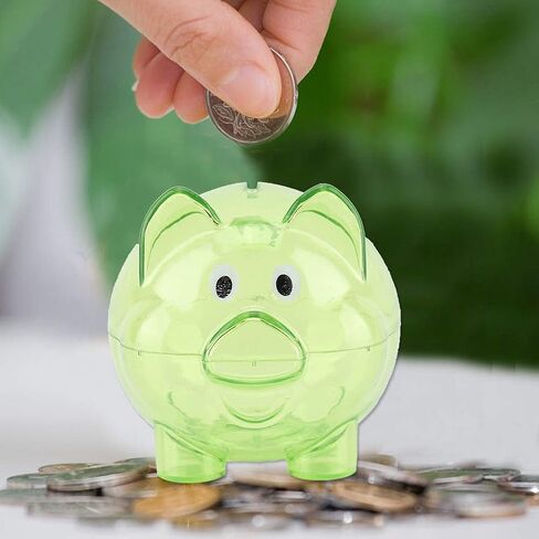 بنك أموال لطيف ، بنك بانك بانك بانك بانك الإبداعي ، خنازير الكرتون الجميلة ، مربع الأموال ، ديكور المنزل ، أفضل هدايا عيد ميلاد عيد الميلاد للأطفال الفتيات الفتيات (الأزرق) in Saudi Arabia