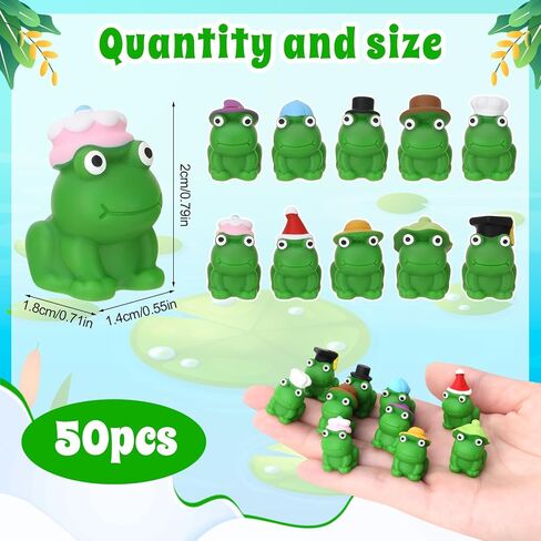 50 PCS MINI Resin Frogs ، Foldty Hood Hat Frog Frog ، جمع جميع الضفادع التي ترتدي القبعات ، حزب الضفدع الصغير لصالح عيد الميلاد ، التخرج ، الحفلات ، عيد الهالوين ، عيد الميلاد ، الشاطئ ، يوميًا (10 أنماط) in Saudi Arabia