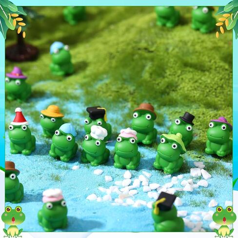 50 PCS MINI Resin Frogs ، Foldty Hood Hat Frog Frog ، جمع جميع الضفادع التي ترتدي القبعات ، حزب الضفدع الصغير لصالح عيد الميلاد ، التخرج ، الحفلات ، عيد الهالوين ، عيد الميلاد ، الشاطئ ، يوميًا (10 أنماط) in Saudi Arabia