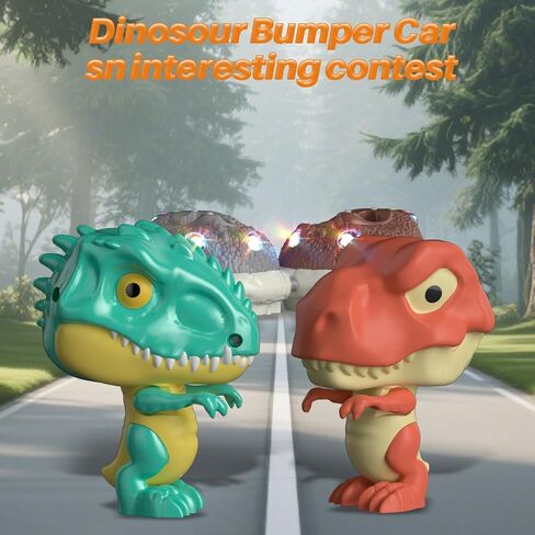 Dinosaur Remote Control Bumper Car, Dino RC Cars with Light & Music, Exciting Dinosaur Electronic Bump Pop Game, RC Race Vehicles Playsett, Best Christmas Birthday Gifts for Kids Age 6+ in Saudi Arabia