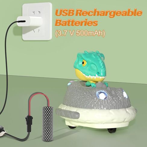 Dinosaur Remote Control Bumper Car, Dino RC Cars with Light & Music, Exciting Dinosaur Electronic Bump Pop Game, RC Race Vehicles Playsett, Best Christmas Birthday Gifts for Kids Age 6+ in Saudi Arabia