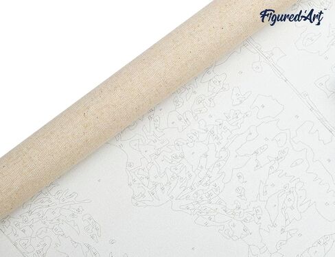 فورت ، طلاء من أرقام أرقام ، انعكاس بحيرة البالغين في خريف 16 "x20" - اللوحة الفنية الحرفية القماشية المطول مع إطار خشبي DIY in Saudi Arabia