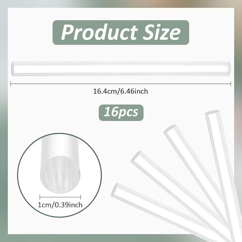 benecreat 16pcs acrylic clay rowler ، 6.4 × 0.39 بوصة صافية أداة Clay Clay Clay Clay Supplies Clear Slab Supplies لتشكيل ونحت DIY المصنوع يدويًا in Kuwait