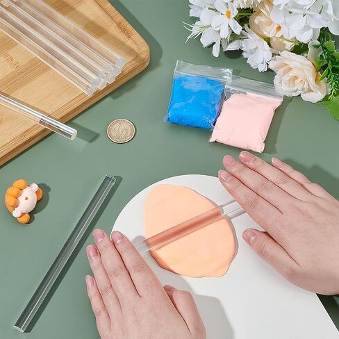 benecreat 16pcs acrylic clay rowler ، 6.4 × 0.39 بوصة صافية أداة Clay Clay Clay Clay Supplies Clear Slab Supplies لتشكيل ونحت DIY المصنوع يدويًا in Kuwait