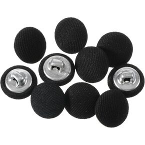 10Pcs 20mm Black Fabric Buttons Cloth Covered Buttons for Sewing Black Suit Button Covered Round Vintage Metal Shank Sewing Button for Jacket Dress Blouses Gowns in Kuwait