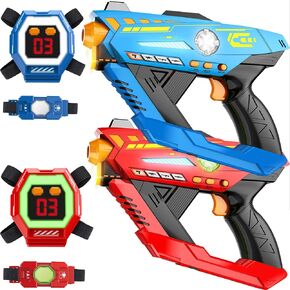 Laser Tag Guns Set of 4 - Rechargeable Infrared Technology Laser Tag for Kids, 360° Sensors+LCDs+Adjustable Life Value, Fun Family Game Toy Guns Teen Gifts for Ages 8+ in Saudi Arabia