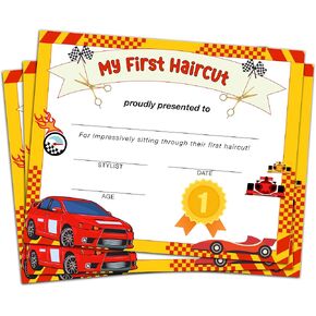 First Haircut Certificate, 25 Pcs Balloon Bear Award Certificates of Hair Cutting, My First Haircut Keepsake Certificate for Baby Kids Boys Girls, Hair Cutting Keepsake Decorations Supplies -A30 in Kuwait