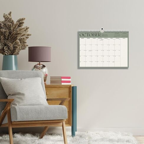 Calendar 2025-2026, Monthly Wall Calendar, Runs Until Dec 2026, 14.5" x 11.5", Large Daily Blocks, Thick Paper, Easy-Flip Spiral Binding, Julian Dates Perfect for Home & Office Organization in Saudi Arabia