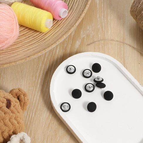10Pcs 20mm Black Fabric Buttons Cloth Covered Buttons for Sewing Black Suit Button Covered Round Vintage Metal Shank Sewing Button for Jacket Dress Blouses Gowns in Saudi Arabia