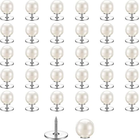 Removable Pearl Pins, 30 Sets No Need to Sew Pearl Buttons，Reusable Multipurpose Button Pins for Shirts, Dresses, Sweaters, Suspenders & DIY Crafts Bustle Clips for Wedding Dress Train in Saudi Arabia