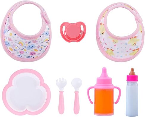 Babeside 8pcs إكسسوارات دمية الطفل التي تم تعيينها لدمى الأطفال من 12 إلى 16 بوصة مع زجاجات دمية ومصاعد الرباعي والأدوات الرائعة in Kuwait