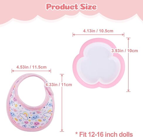 Babeside 8pcs إكسسوارات دمية الطفل التي تم تعيينها لدمى الأطفال من 12 إلى 16 بوصة مع زجاجات دمية ومصاعد الرباعي والأدوات الرائعة in Kuwait