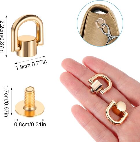HPMJZ 6 PCS د حلقة مسمار أزرار رأس الكرة الذهب شقا الوجه الضخمة الزر مسمار المسمار الأزرار رأس الأزرار 360 درجة قابلة للدوران د لأجهزة حقيبة الأجهزة DIY الجلدية in Saudi Arabia