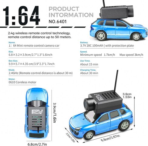 FPV RC Car with Camera, Remote Control SUV with Phone Mount, HD Live Video Stream, Carrying Case (Remote+APP Control Blue) in Saudi Arabia