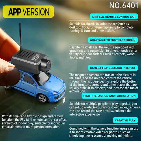 FPV RC Car with Camera, Remote Control SUV with Phone Mount, HD Live Video Stream, Carrying Case (Remote+APP Control Blue) in Saudi Arabia