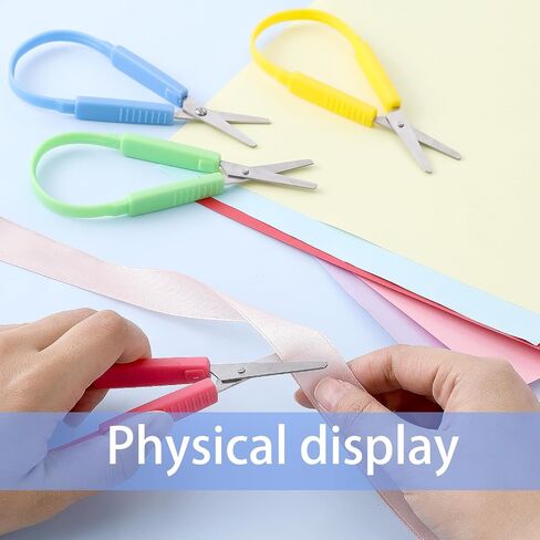 مقص حلقة 4pcs ، مقص التصميم التكيفي ، مقص أمان ذاتي الافتتاح ذاتيًا ، 5 بوصات ، مقصات الضغط المصغرة بمقبض ملون ، ودعم يمين ويرسر (أحمر ، أصفر ، أزرق ، أخضر) in Saudi Arabia