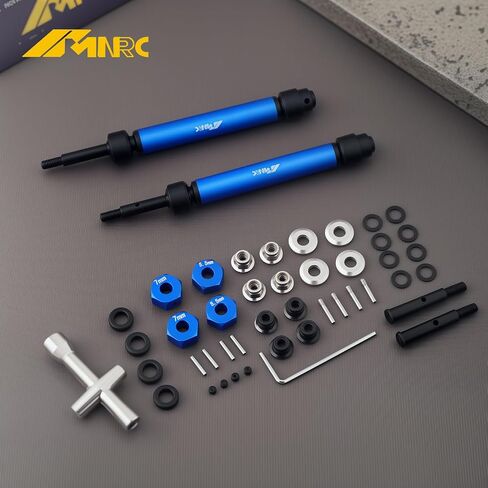 Adjustable 2Pcs Rear Driveshaft Kit for 1/10 Slash 2WD Drive Shaft Bandit Stampede Rustler Hoss VXL Series Upgrades Part Blue in Saudi Arabia