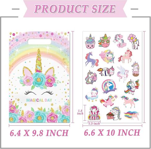 حقائب هدايا الحفلات من Momoake Unicorns، 24 قطعة من Goodie Bgs مع 120 ملصق Vنيل مقاوم للماء لتزيين أعياد ميلاد الأطفال Unicorns in Kuwait