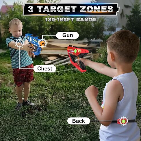 Laser Tag Guns Set of 4 - Rechargeable Infrared Technology Laser Tag for Kids, 360° Sensors+LCDs+Adjustable Life Value, Fun Family Game Toy Guns Teen Gifts for Ages 8+ in Saudi Arabia