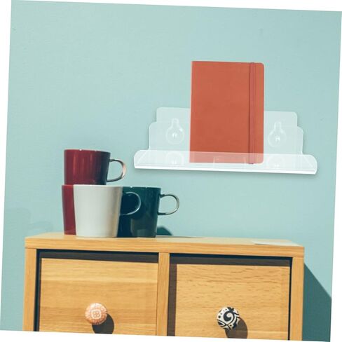 Uonlytech Acrylic Display Shelf للألبوم حامل سجل مثبت على الحائط تخزين متعدد الاستخدامات للكتب والصور 24 طولًا تسهيل التثبيت للديكور المنزلي in Kuwait