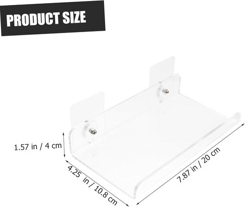 Uonlytech Acrylic Display Shelf للألبوم حامل سجل مثبت على الحائط تخزين متعدد الاستخدامات للكتب والصور 24 طولًا تسهيل التثبيت للديكور المنزلي in Kuwait
