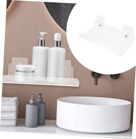Uonlytech Acrylic Display Shelf للألبوم حامل سجل مثبت على الحائط تخزين متعدد الاستخدامات للكتب والصور 24 طولًا تسهيل التثبيت للديكور المنزلي in Kuwait