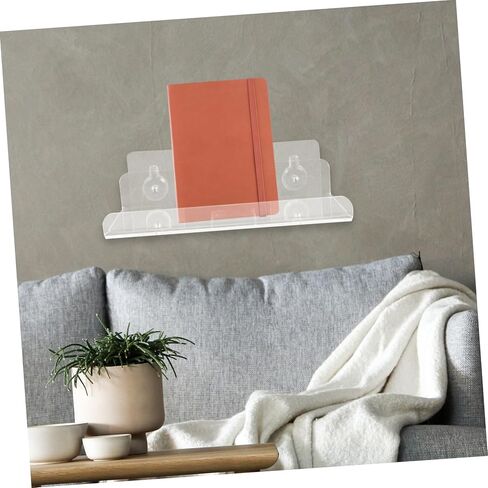 Uonlytech Acrylic Display Shelf للألبوم حامل سجل مثبت على الحائط تخزين متعدد الاستخدامات للكتب والصور 24 طولًا تسهيل التثبيت للديكور المنزلي in Kuwait
