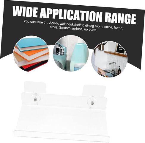 Acrylic Display Shelf Wall Mounted Book Rack for Vinyl Records Photo Cards and Nursery Decor 3-Tier Acrylic Wall Shelf for Albums and Magazines in Saudi Arabia