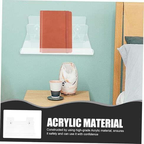 Acrylic Display Shelf Wall Mounted Book Rack for Vinyl Records Photo Cards and Nursery Decor 3-Tier Acrylic Wall Shelf for Albums and Magazines in Saudi Arabia
